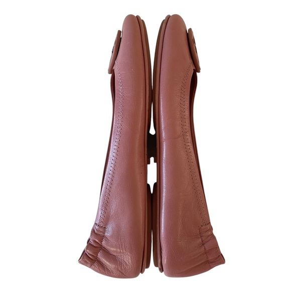 Tory Burch Minnie Travel with Leather Logo Ballet Flat Size 8 Rosa Pink - Picture 8 of 11